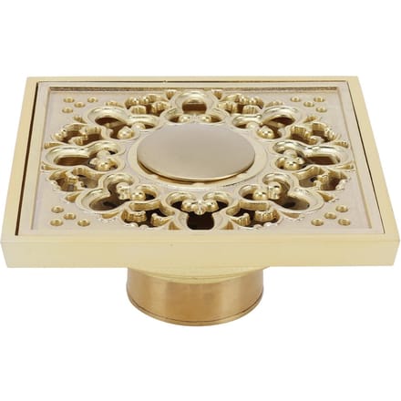 Ensemble de drain de sol en or pour salle de bain, toilettes, déodorant, anti-odeur, anti-obstruction, accessoire de crépine(Peu profond beige