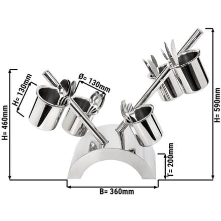 GGM Gastro Besteckkasten/ Regal - mit 5 Behältern Zilver