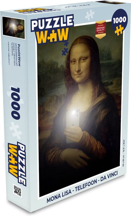 Puzzel Mona Lisa - Telefoon - Da Vinci - Legpuzzel - Puzzel 1000 stukjes volwassenen