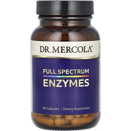 Dr. Mercola - Full Spectrum Enzymes - Cellulase Mengsel - Lipase Mengsel - Protease Mengsel - ATP - 90 capsules