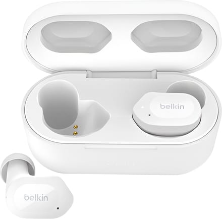 Belkin SoundForm Play In Ear headset Bluetooth Wit Headset, Oplaadbox, Bestand tegen zweet