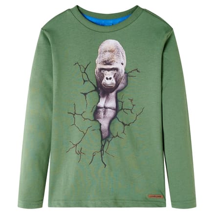 vidaXL - Kindershirt - met - lange - mouwen - 116 - lichtkakikleurig