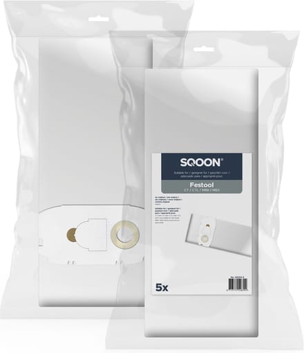 SQOON® Stofzuigerzakken Geschikt voor Festool CT / CTL / MINI / MIDI (tot 2019) - 5 Stuks
