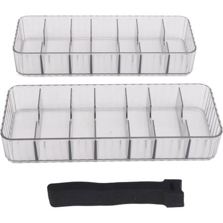2 stuks Kabelmanagementdoos met 20 Kabelbinders Stapelbaar Transparant Stroomkabel Organizer met 7 white