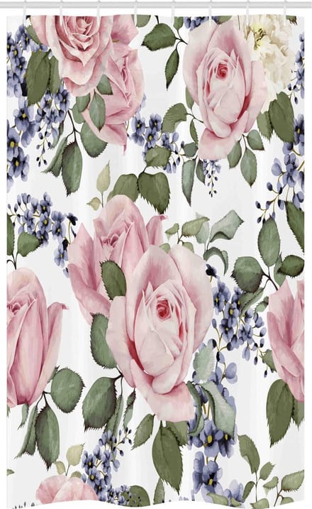 ABAKUHAUS douchegordijn – stal 43157 120x180 cm – Bloemig ontwerp, waterafstotend, 100% polyester