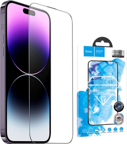HOCO Screenprotector Geschikt voor iPhone 14 Plus en iPhone 13 Pro Max - met Versterkte randen