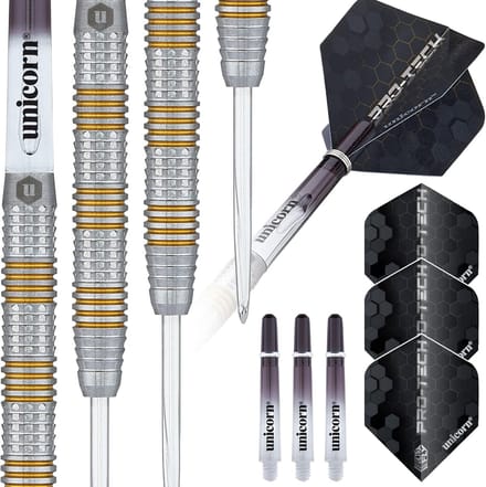 90% Tungsten Steeltip Darts Set Pro-Tech Stijl 3 met Gouden Accenten en Volume Points - 25g
