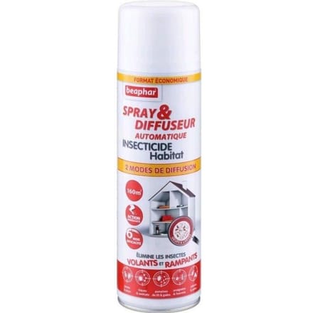Beaphar Spray et Diffuseur Automatique Insecticide Habitat 500ml