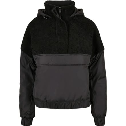 Urban Classics - Sherpa Mix Pullover Jas - S - Zwart