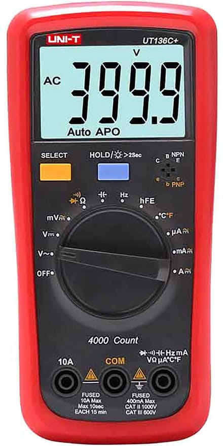 UNI-T UT136C+ - Multimeter - Hoogspanningsmeting - Automatische Bereikselectie - LCD-Display