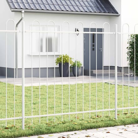 vidaXL - Tuinhek - BOXTEL - 2 - st - 3,4 - x - 1 - m - Poedergecoat - staal - Wit