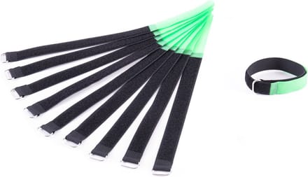 MUSIC STORE kabel klitteband groen 30cm, 10er Set - Kabelbinding