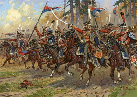 Zvezda Modelbouwpakket Militaire voertuigen - 8055 Russian Hussars 1812-1814 - Figures Set Plastic - 1:72 - Modelbouw