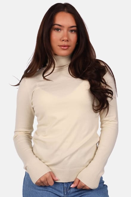 Getdrezzed Top - Maat: S/M - Coltrui met gladde structuur beige