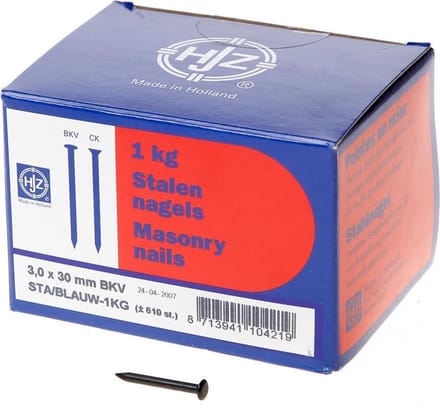 Hjz Stalen nagel bombe kop blauw 30 x 3.0mm 1kg