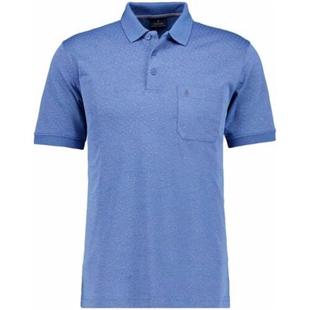 Ragman Polo Softknit Allover Dot Pattern Aqua / male