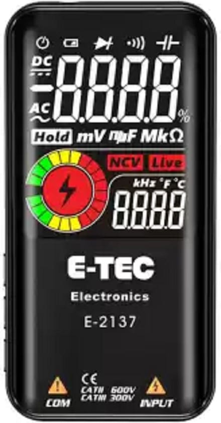 Automatische digitale multimeter incl. testpunten, rood-zwart-Stevige multimeter met basis meetfuncties