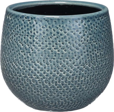 Mica Decorations Bloempot - midnight blauw - keramiek - 14 x 12 cm - plantenpotten