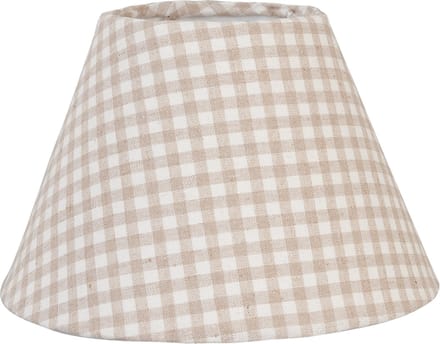 Clayre & Eef Lampenkap Ø 23x15 cm / E27 Beige IJzer Ruit