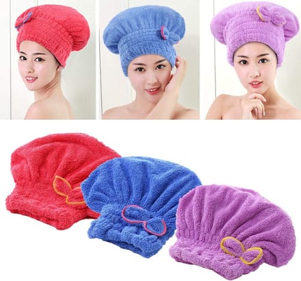 Microvezel Haar Drogen - Haar Turban - Haar Snel Drogen - Ultra Absorberend - 3 Stuks - Diverse Kleuren