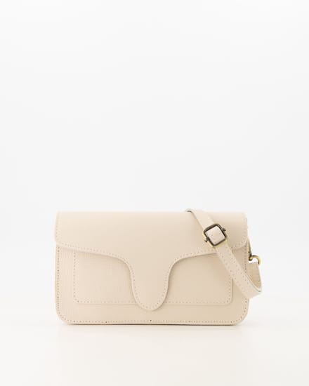 Tas- ecru -leer -schoudertas /clutch -nieuw