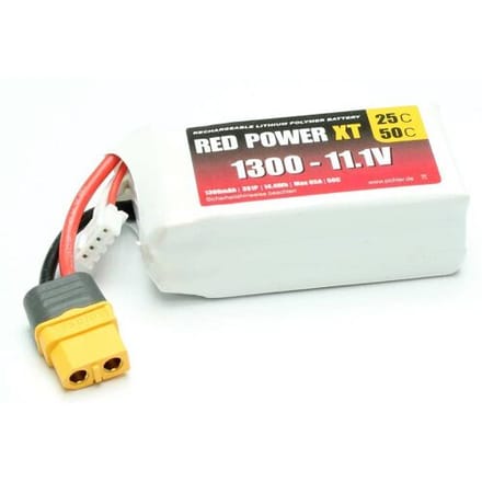 Red Power LiPo accupack 11.1 V 1300 mAh Aantal cellen: 3 Softcase XT60