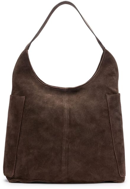 Manfield - Bruine suède shopper