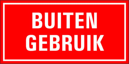 Buiten gebruik magneetsticker 300 x 150 mm