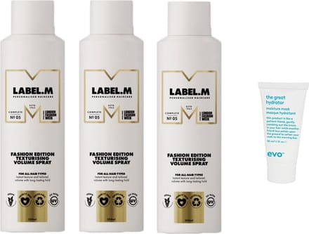 3 x Label.m Texturising Volume Spray 200ml + WILLEKEURIG Travel Size