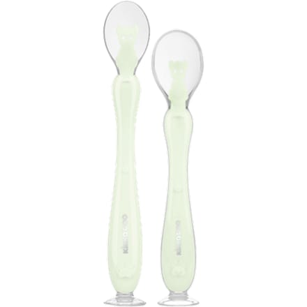 Kikka Boo Siliconen Lepels met Zuignap – Mint – 2 stuks
