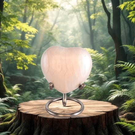 Hart urn - Dieren urn - White Enamel 14512B (Medium)