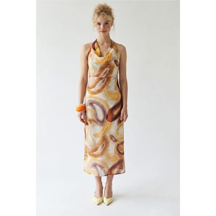Abstract Chiffon Midi-jurk