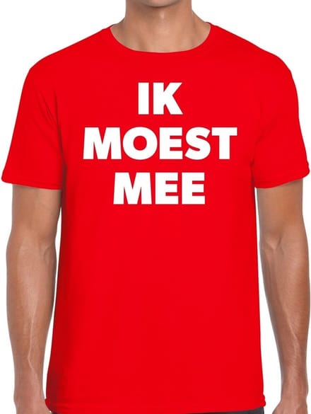 Ik moest mee t-shirt rood voor heren L