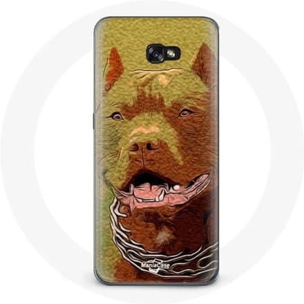 Coque - Samsung - Galaxy A8 2016 - Souple - Noir - American Pit Bull Terrier