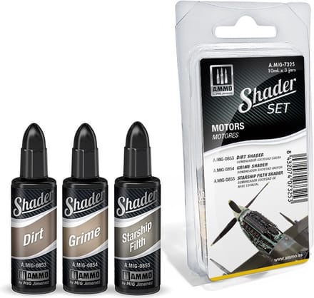 AMMO by Mig Jimenez Hobbyverf - MIG 7325 Shader Set - Motors Verf set - 3x 10 ml