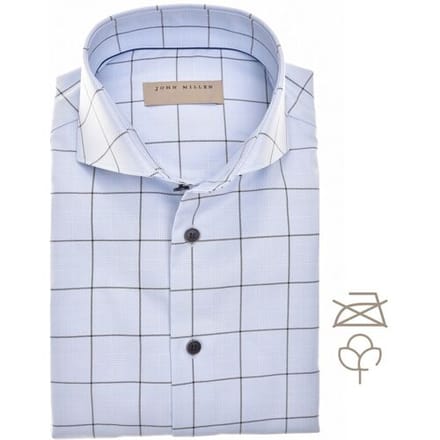 John Miller Overhemd Non-Iron Supreme Check Licht Blauw / male