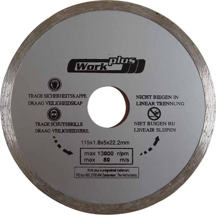 Work-it Diamant Slijpschijf - 115 mm Vol Nat 73525