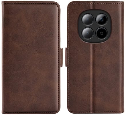 MobyDefend Hoesje - Geschikt voor Xiaomi Redmi Note 15 Pro Plus - Luxe Wallet Book Case (Sluiting Zijkant) - Bruin