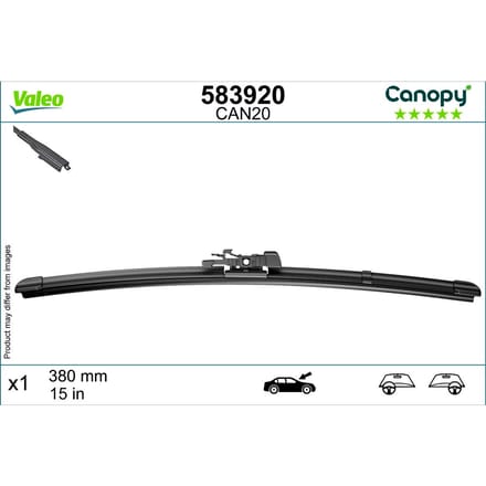 Wisserblad VALEO Canopy 583920, 380mm, Voor, 1 Stuk