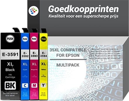 Huismerk Epson 35XL inkt cartridges 4-Kleuren Multipack (134 ml)