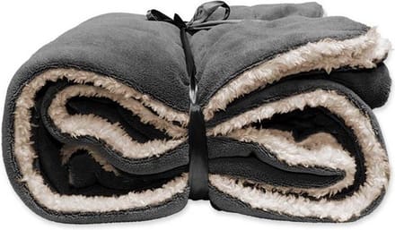 Unique Living - Pluche plaid/deken Lars - antraciet grijs - polyester - 150 x 200 cm