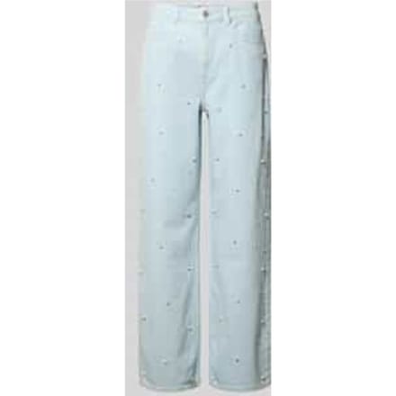 Wide leg jeans met parels