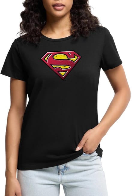 Superman S Schild Used Look Premium T Shirt Dames