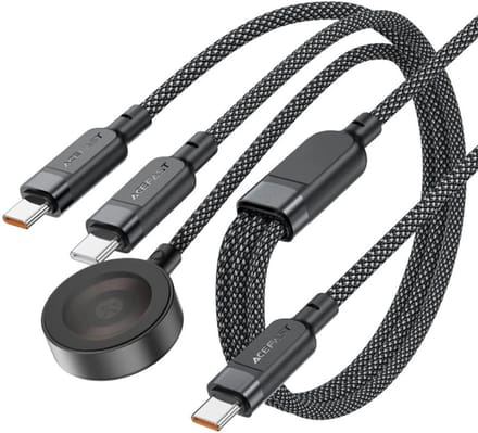 Acefast 3In1 Kabel C6-11 Usb-C Naar Qi 100W 1,2M Voor Laptops En Audiosets