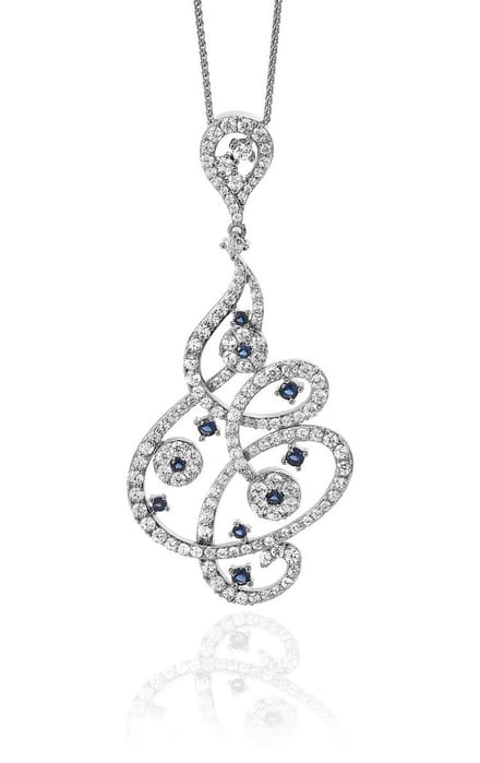 Orphelia Silver 925 Zh-7039 Pendant With Chain Blue/White Zirconium
