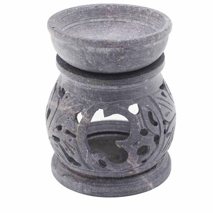 Kleine zeepstenen oliebrander 8 cm - Om