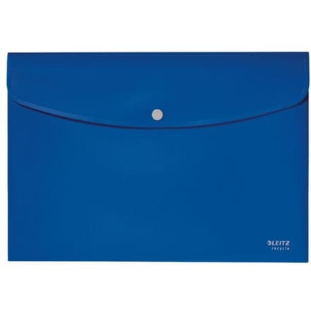 Leitz® verzamelmap Recycle, A4-formaat, drukknoopsluiting, ondoorzichtig, Blauer Engel, gerecycled kunststof, blauw