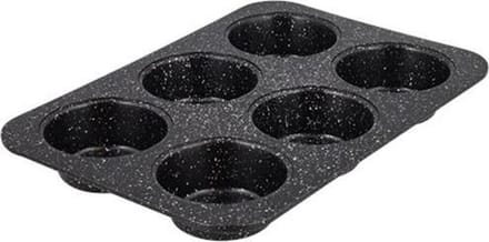 6-Muffin Bakvorm DINA - Zwart - Metaal - 36 x 27 x 3 cm