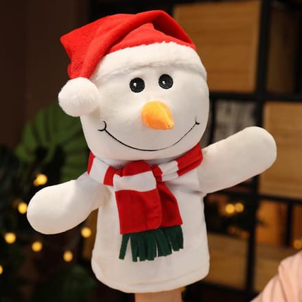 Kerstcadeau Kerstman Sneeuwpop Rendier Vingerpop Pluche Speelgoed Ouder-Kind Spel Verhaal Dialoogpop Handpop 30cm