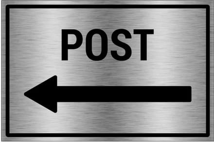 Post links bord - gecoat brushed aluminium - grijs zwart | 60 x 40 cm